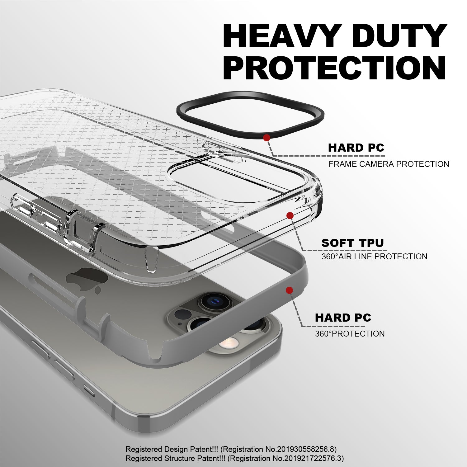  heavy duty clear iphone 12 Pro Max case